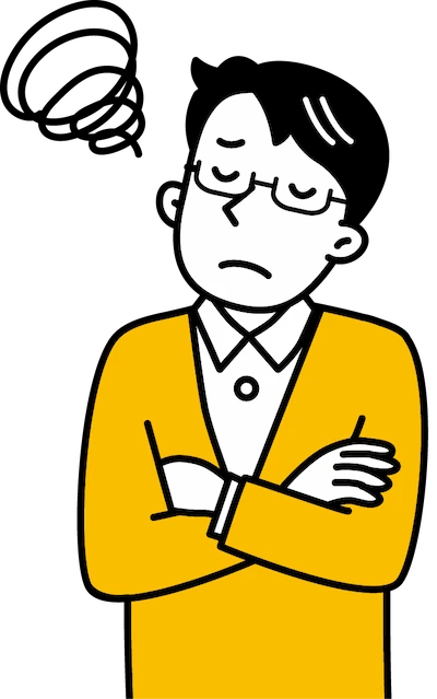 悩んでいる男性イラスト