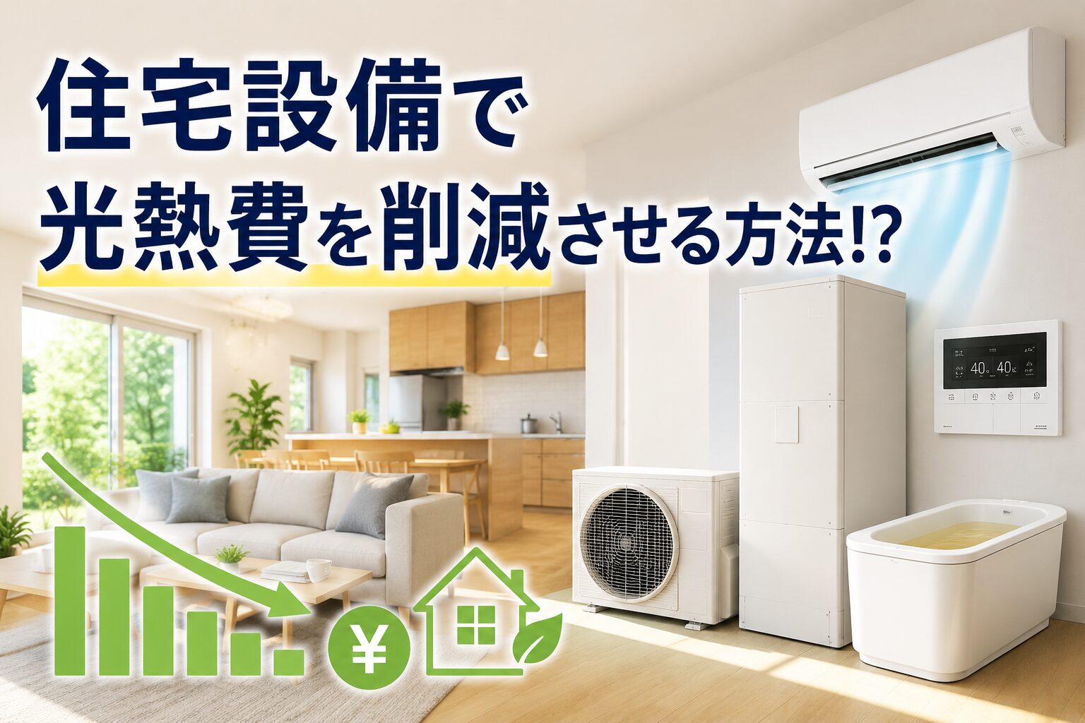住宅設備で光熱費を削減させる方法|給湯・冷暖房から見直す優先順位