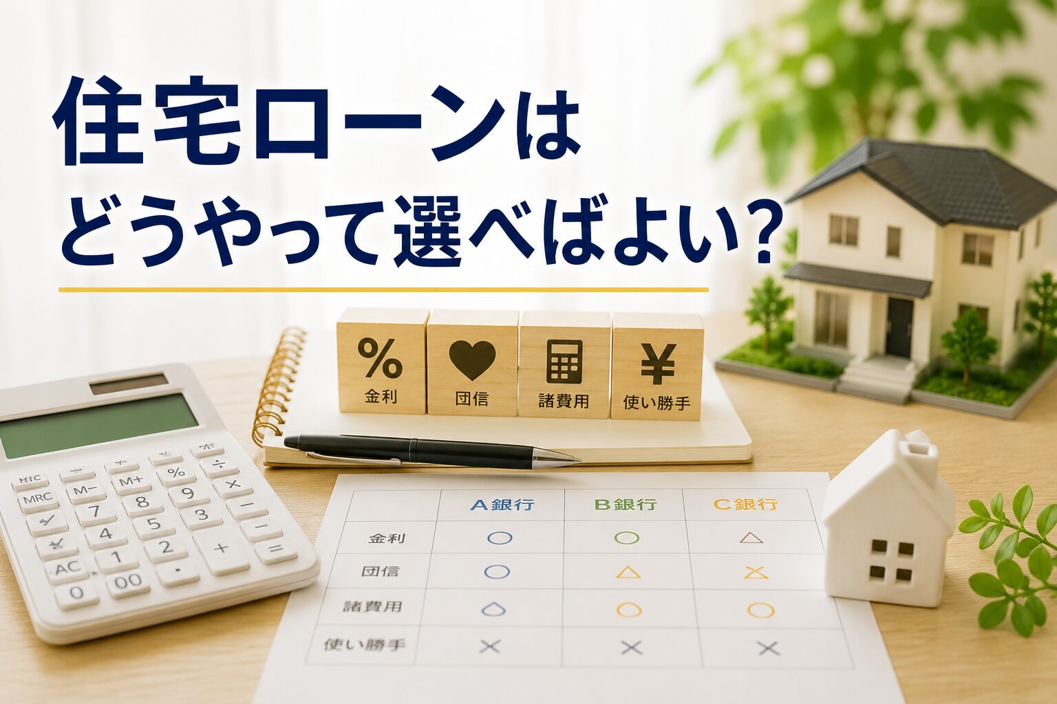住宅ローンはどうやって選べばよい？金利・団信・つなぎ融資で比較する5つの基準