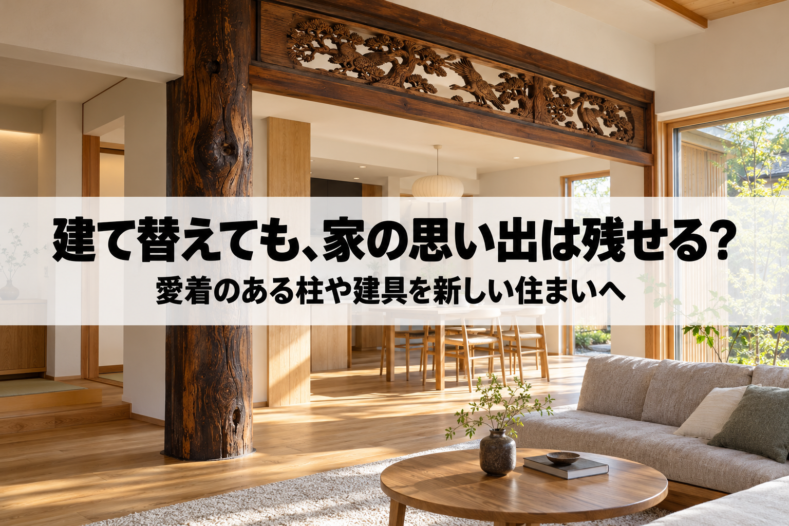 建て替えても、家の思い出は残せる?|愛着のある柱や建具を新しい住まいへ