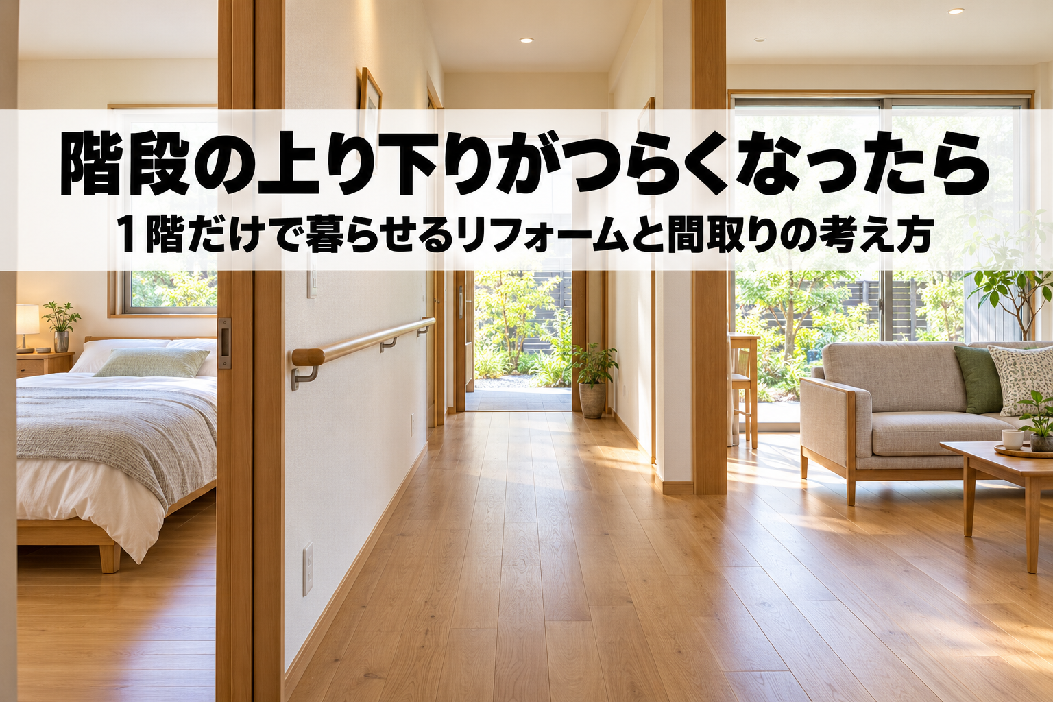 階段の上り下りがつらくなったら|1階だけで暮らせるリフォームと間取りの考え方